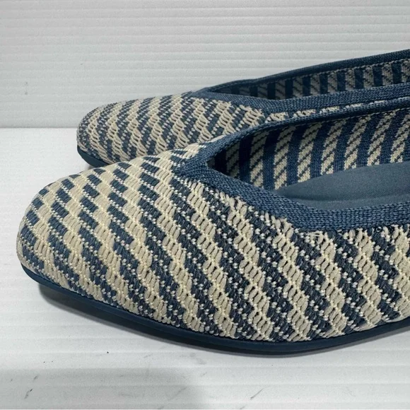 Vivaia Margot Light Blue Square Toes Knit Flats Size 37.5 - Picture 5 of 12